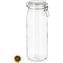 Feyza Design 2.0 Lt Cam Kavanoz, Hava Geçirmez, Kuru Gıda Saklama Kabı