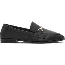 Derimod Kadın Siyah Deri Maskülen Loafer 26PFD350218