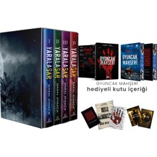 Ephesus Yayınları Yaralasar Serisi Seti 4 Kitap Ciltli Kutulu ve Oyuncak Mahşeri Yan Boyamalı Kutu Ciltli