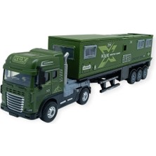 Najmaddin Metal Tır 1:24 - Sesli Işıklı Karavan Tır 39 cm - Yeşil