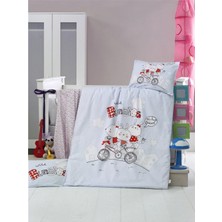 Recos Bunnıes Pano Kutulu Bebek Nevresim Takımı - Mavi - 0 - 12 Ay Mavi