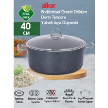 Fithome Sanayi Tipi Granit Döküm Büyük Boy Derin Tencere Işyeri Lokanta Boy 34-36-38-40 cm