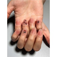 Özgürce Mat Pembe Kiraz Tasarımlı Jel Takma Tırnak ve Aksesuar Seti