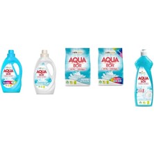 Aquabor Doğal Mineralli Sıvı Renkliler + Sıvı Beyaz + 4 kg Beyaz + 4 kg Renkliler + Elde Bulaşık 5 Li Set