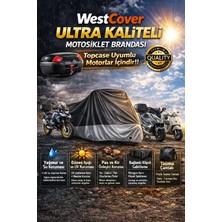 WestCover  Yuki Dirty Paws Offroad Topcase Uyumlu Suni Deri En Kalın Motor Brandası,siyah-Gri Parç.motor Örtüsü
