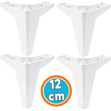 Nzb 4 Adet Lüks Mobilya Kanepe Sehpa Tv Ünitesi Koltuk Ayağı 12 cm Beyaz Baza Ayak