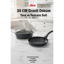 Fithome Tencere ve Tava Seti Granit Döküm Pilav Tenceresi ve Döküm Tava Seti