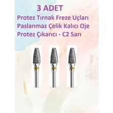 Özgürce 3'lü Protez Tırnak Freze Uçları Paslanmaz Çelik, Kalıcı Oje Çıkarıcı