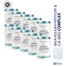 CELLURAGEN Cellular Life Marine Collagen Complex Balık Kolajeni Peptitleri, Ca-Akg Takviye Edici Gıda x 10 Adet