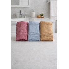 50X90 3'lü Set El Yüz Havlusu Jakar Desenli Karışık Renk %100 Pamuk