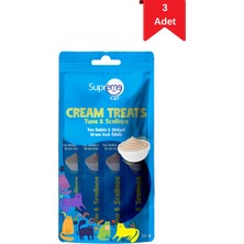 Supreme Cat Ton Balıklı ve ve Midyeli Krema Kedi Ödülü 4'lü 14 gr x 3 Paket