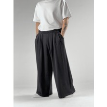 Cocopelli Oversize Samurai Siyah Erkek Pantolon COC2904 Lastikli Bel ve Düz Desen ile Modern Stil