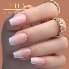 Özgürce 24'lü Natural Ombre Fransız Uzun Geniş Kare Takma Tırnak Seti