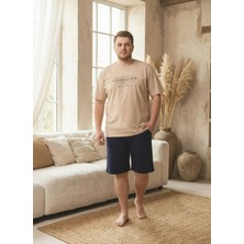 Seboteks %100 Pamuklu Kısa Kollu Cepli Büyük Beden Erkek Şortlu Pijama Takımı 2014