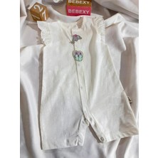 bebexy Süs Detaylı Penye Tulum Beyaz