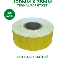 RULORULO 100X38 Sarı Renk Termal Karton Raf Etiketi 1 Adet 350 Sarım Çentikli