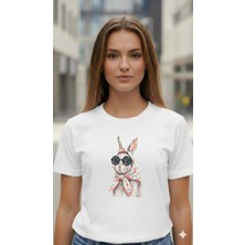 Elif Tarakçı Butik Tavşan Figürlü Pamuklu Tişört