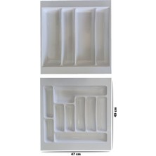 Feyza Design Çiftli 47X49 cm Beyaz Düzenleyici Seti, Kesilebilir Tasarım