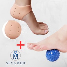 Topuk Çatlakları Için Topuk Ağrısı Dikenine Topuk Gömleği ve 7.5cm Ayak Masaj Topu Tabanlığı Topukluğu Kırmed