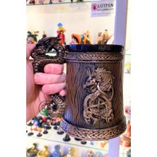 Kingdom Of 3d Ejderha Fıçı El Boyaması Seramik & Polyester Kupa