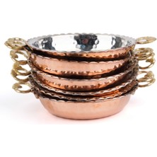 Feyza Design Bakır Görünümlü 6'lı Kahvaltılık ve Çerezlik Seti, 11 cm