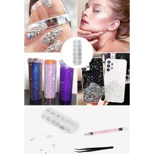 Özgürce Parıltılı ve Işıltılı Tırnak Süsleme Aksesuarları Kutulu Seti