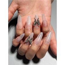 Özgürce 130804 S Beden Beyazı Ombre Kedi Gözü Takma Tırnak