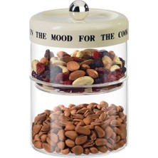 Feyza Design Çizgili Cam Baharatlık Seti, Krem Kapaklı, 2'li, Şık ve Dayanıklı Tasarım