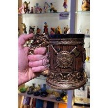 Kingdom Of 3d Altın Fıçı Ejder Kupa El Boyaması Seramik & Polyester Kupa