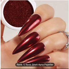 Özgürce Ayna Efektli Krom Tırnak Tozu ve Kalıcı Oje Seti, 6 Renk