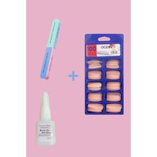 Özgürce 100'LÜ Balerin Protez Tırnak Seti + Törpü ve Tırnak Yapıştırıcı