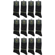 La Pescara La'pescara Ultra Lüks 12'li Zebra Siyah Merserize Erkek Çorap CRP416