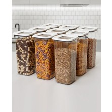 Feyza Design 9 Adet 1700ML Vakumlu Beyaz Saklama Kabı Seti