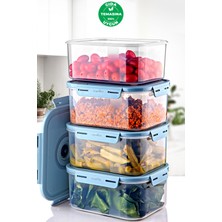 Feyza Design Vakumlu 2500 ml Saklama Kabı Seti, Gıda Teması Uyumlu, 4'lü Paket