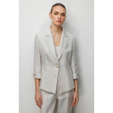 Ekol Kadın Fleto Cepli Duble Kol Ceket 1024 Naturel