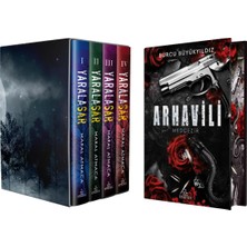 Ephesus Yayınları Yaralasar Serisi Seti 4 Kitap Ciltli Kutulu ve Arhavili 1 Medcezir Yan Boyamalı Ciltli