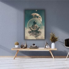 Uzay Temalı Dekoratif Cam Tablo