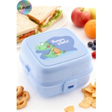 Glanart Çocuklar Için 4 Bölmeli Beslenme Kutusu, Beslenme Kabı Mavi