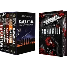 İndigo Kitap Karantina Serisi Seti-5 Kitap Takım- Ciltli Kutulu ve Arhavili 1 Medcezir Yan Boyamalı Ciltli