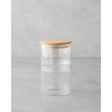 Feyza Design Borosilikat Cam Kavanoz Çiftli 1000 ml Şeffaf Set