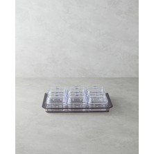 Feyza Design Şık 6 Bölmeli Akrilik Kahvaltılık, 25X35 Cm, Antrasit Renk