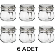 Feyza Design 6'lı Kapaklı Cam Kavanoz Seti, Sağlam ve Şık Tasarım