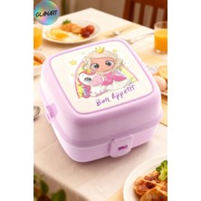 Glanart Çocuklar Için 4 Bölmeli Beslenme Kutusu, Beslenme Kabı Pembe