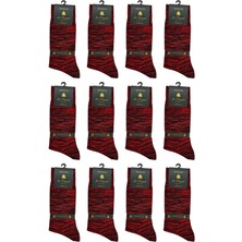 La Pescara La'pescara Ultra Lüks 12'li Zebra Kırmızı Merserize Erkek Çorap CRP415