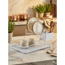 Feyza Design Paslanmaz Çift Katlı Tezgah Üstü Bulaşıklık Sepeti