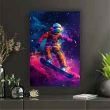 Uzay Temalı Dekoratif Cam Tablo