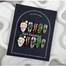 Özgürce Yılbaşı Temalı 3D El Yapımı Tırnak Sanatı ve Güçlü Yapıştırıcı Seti