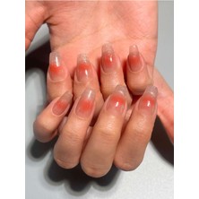 Özgürce Pembe Ombre Simli French Protez Jel Takma Tırnak ve Aksesuarlar