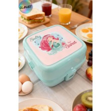 Glanart Çocuklar Için 4 Bölmeli Beslenme Kutusu, Beslenme Kabı Açık Yeşil