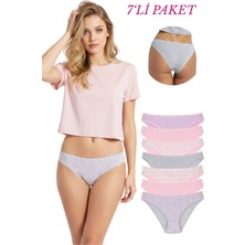 New Lilla Kadın 7'li Pinks Bikini Külot Paketi %95 Pamuk Rahat Tasarım 18001-3